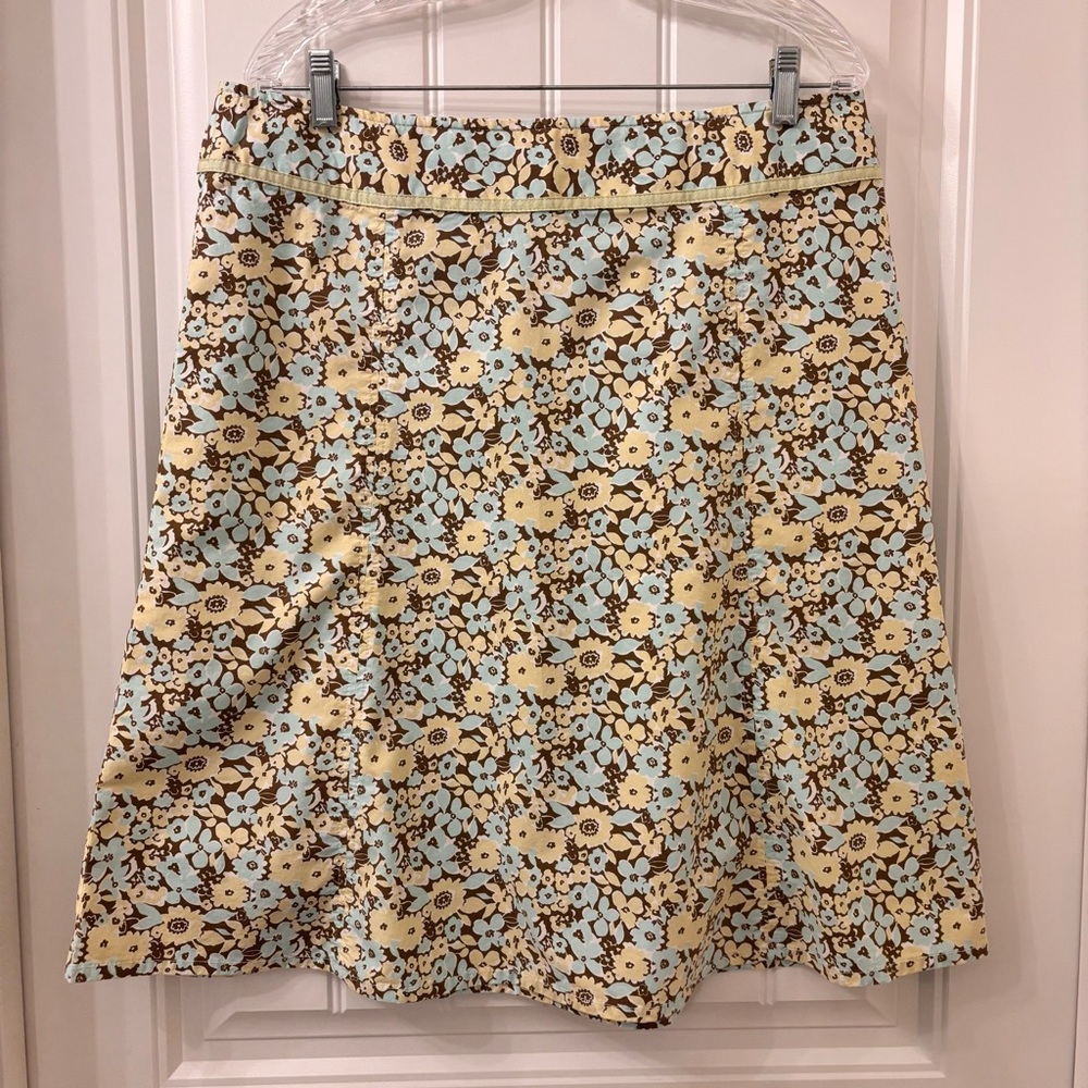 Eddie Bauer Women’s Floral A-Line Cotton Skirt Size 12